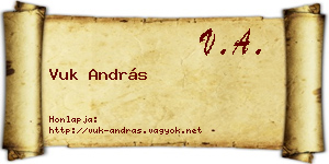 Vuk András névjegykártya